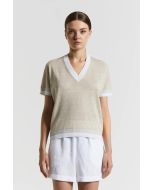Peserico Easy - Maglia filato di lino cotone lurex ivory