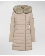 Peuterey - Piumino slim con pelliccia SERIOLA ML 04 FUR sesamo