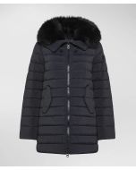 Peuterey PED401701190986808 ITOKA ML FUR Piumino lungo con pelliccia in tono colore corvo