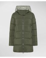 Peuterey - Piumino con cappuccio in contrasto materiale UNIX ML BMAT verde fogliame / verde erbe essiccate