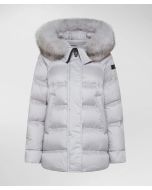 Peuterey - Puffer jacket con cappuccio bordato in pelliccia TAKAN MQS 03 FUR grigio gelo