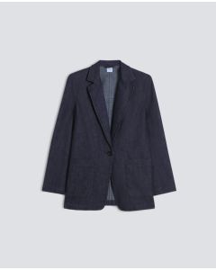 Aspesi - Giacca monopetto decostruita in denim di cotone leggero denim scuro