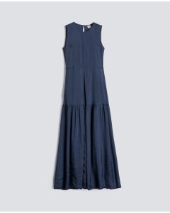 Aspesi - Abito lungo in twill di viscosa finissaggio lavato mod. 2974 blu 