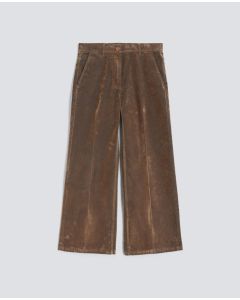 Aspesi - Pantalone in denim floccato delave tortora