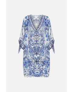 Camilla - Tie Sleeve Short Kaftan Glaze and Graze