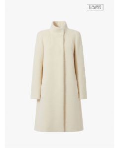 Cinzia Rocca - Cappotto svasato in lana e alpaca bianco lana
