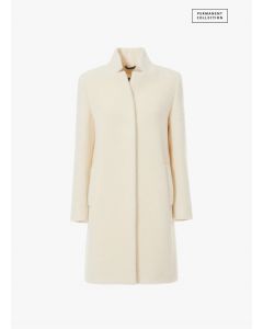 Cinzia Rocca - Cappotto in lana e alpaca con collo a rever rovesciato bianco lana