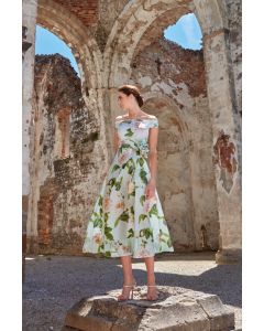 Clips - Abito taffetà fiori
