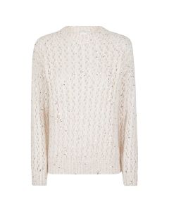 Eleventy Milano - Maglia girocollo cotone kid mohair seta lurex avorio