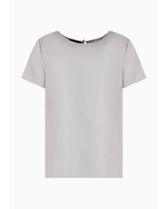 Emporio Armani - Blusa in raso di seta grigio
