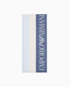 Emporio Armani - Stola a bande verticali multicolor blu