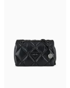 Emporio Armani Y3B208YWJ8I180001 Borsa a tracolla con patta effetto nappa matelassé nero