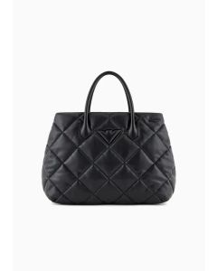 Emporio Armani Y3D268YWJ8I180001 Borsa a mano grande effetto nappa matelassé nero