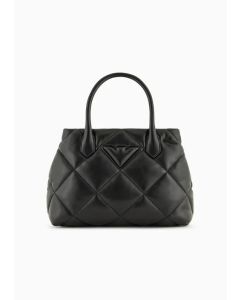 Emporio Armani - Borsa a mano media effetto nappa matelassé nero