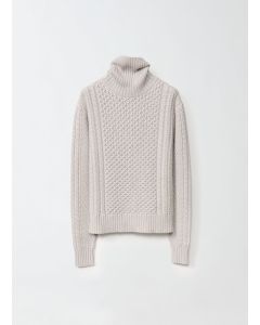 Fabiana Filippi - Maglia fisherman in platinum con lurex, greige