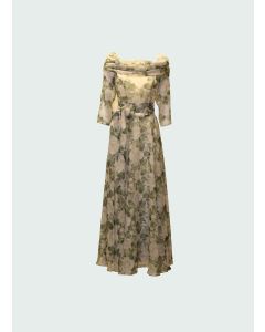 Giada Curti - Abito rever chiffon fiori