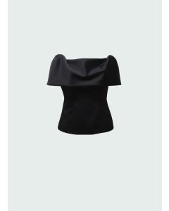 Giada Curti - Top rever duchesse nero