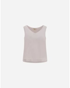 Herno - Top con scollo a V in lucent cady chantilly