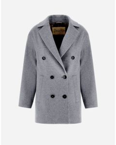 Herno - Peacoat in luxury wool e nylon ultralight grigio chiaro
