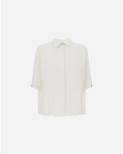 Herno - Camicia in linen blend bianco