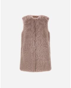 Herno - Gilet Resort in fullness faux fur lilla chiaro