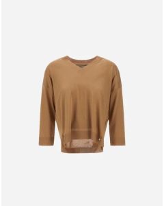Herno - Maglia in glam knit effect cammello