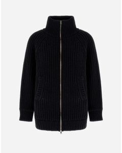 Herno - Cardigan in infinity wool e nylon ultralight nero