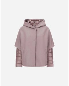 Herno - Cappa Resort in felted wool e nylon ultralight lilla chiaro