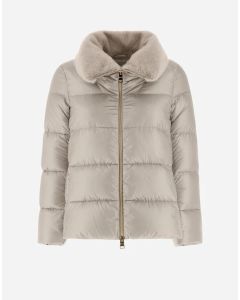 Herno - Bomber in nylon ultralight e new lady faux fur chantilly
