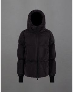 Herno - Cappa A-shape laminar in tech corduroy effect nero
