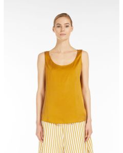 Max Mara 3161012606077 PAN Top in raso di seta ocra