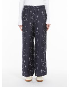 Max Mara - Pantaloni in twill di seta BOA blu