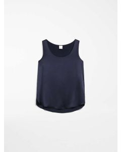 Max Mara - Top in raso di seta stretch PAN blu