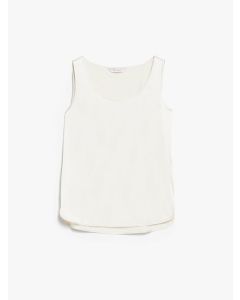 Max Mara - Top in raso di seta stretch PAN bianco