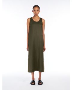 Max Mara - Abito in tela di lino DOUGLAS verde scuro