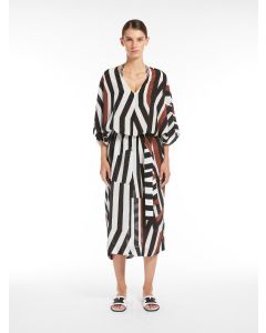 Max Mara - Abito in seta stampata WARREN cacao