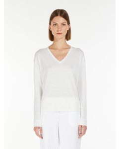 Max Mara - Maglia in seta e cotone BERNARD bianco