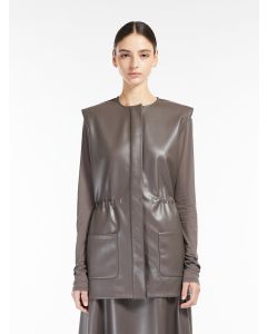 Max Mara - Gilet in jersey spalmato TOLONE fango
