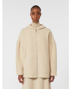Max Mara - Giacca in misto lana pelle SOTTILE albino cammello
