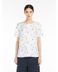 Max Mara - T-shirt in seta e nylon LINA bianco