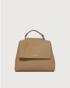 Orciani - Borsa Sveva Soft Piccola a mano in pelle con tracolla biscotto