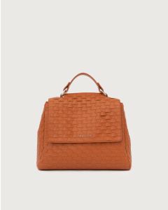 Orciani - Borsa Sveva Nappa Woven Small in pelle intrecciata amber