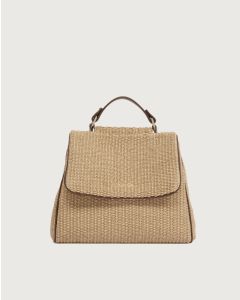 Orciani - Borsa Sveva Zanzibar Small a mano in tessuto e pelle biscotto
