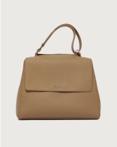 Orciani - Borsa Sveva Soft Media a spalla in pelle con tracolla biscotto