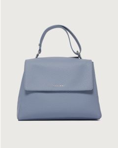 Orciani - Borsa Sveva Soft Media a spalla in pelle con tracolla cielo