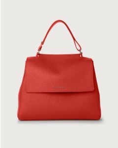Orciani - Borsa Sveva Soft Media a spalla in pelle con tracolla marlboro
