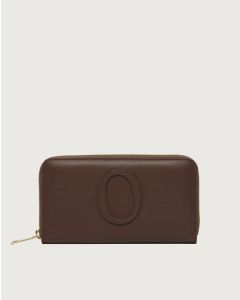 Orciani - Portafoglio zip around Zanzibar in pelle cocoa