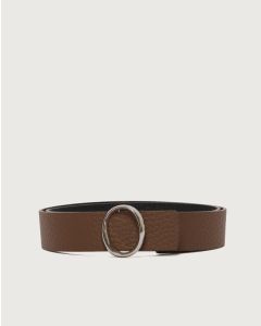 Orciani - Cintura reversibile Soft Double in pelle 3,5 cm cocoa nero