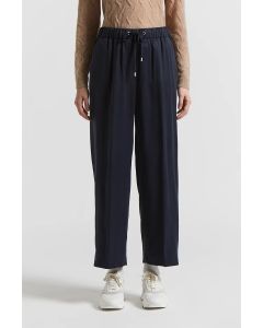 Peserico Easy - Pantalone in diagonale di viscosa blu spaziale