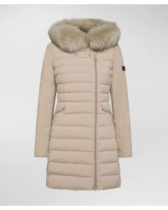 Peuterey - Piumino slim con pelliccia SERIOLA ML 04 FUR sesamo